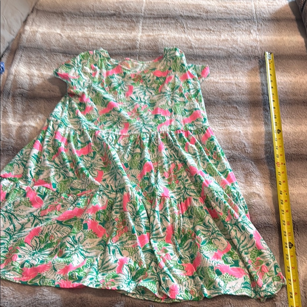 Lilly Pulitzer. Floral Pink and Green Kids Dress